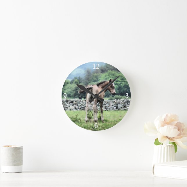 HORLOGE RONDE CHEVAUX (Maison)