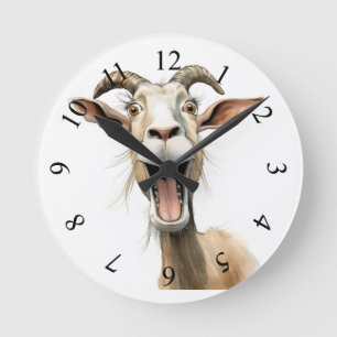 Horloge Ronde Chèvre fantaisiste