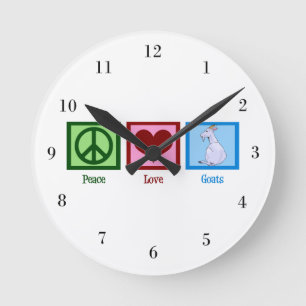 Horloge Ronde Chèvres d'amour de paix