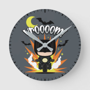 Horloge Ronde Chibi Batman Batcycle