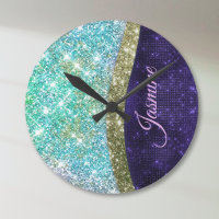 Chic irisé violet bleu faux parties scintillant mo