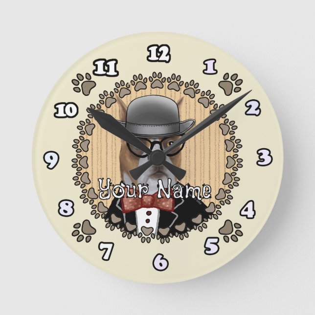 Horloge Ronde Chien de boîte (Recto)