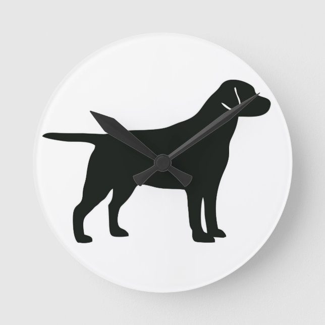 Horloge Ronde Chien du Black Lab (Recto)