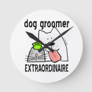 Horloge Ronde Chien Groomer Personnaliser extraordinaire