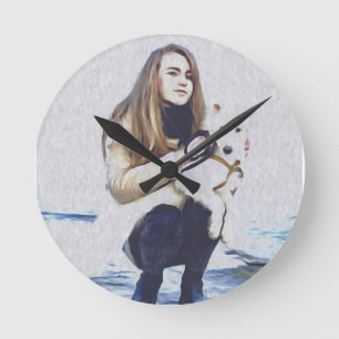 Horloge Ronde Chien, Laïka, Animaux