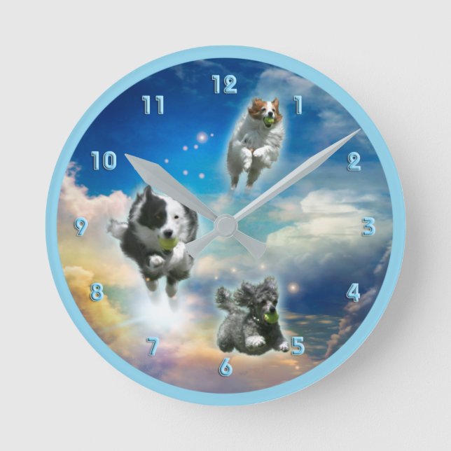 HORLOGE RONDE CHIENS DANS LA PATROUILLE DE BALL DU CIEL (Recto)