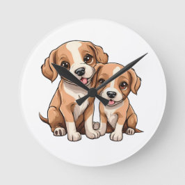 Horloge ronde CHIENS DE DEUX ANS