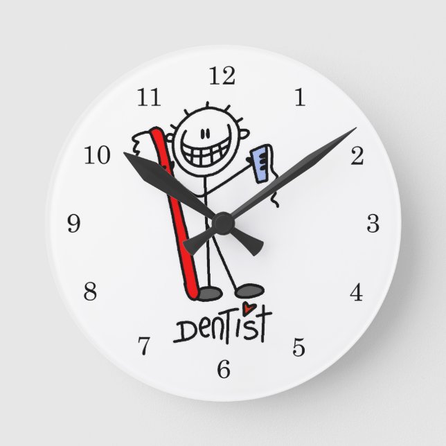 Horloge Ronde Chiffre de base Dentiste (Recto)