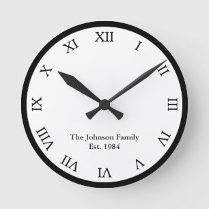 Horloge Ronde Chiffre romain personnalisé
