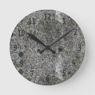 Horloge Ronde Chiffres noirs gris de granit