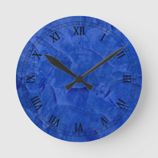 Horloge Ronde Chiffres romains des Faux Bleus Profonds