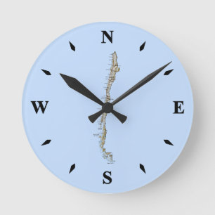 Horloge Ronde Chili : L'horloge cartographique