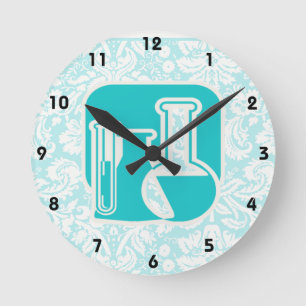 Horloge Ronde Chimie turquoise