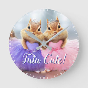 Horloge Ronde Chipmunk Ballerina Duo