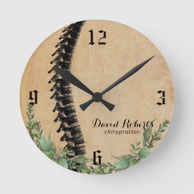 Horloge Ronde Chiropractor Thérapeutique de la colonne vertébral (Recto)