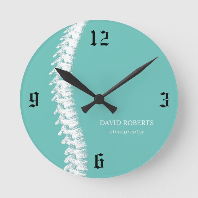 Horloge Ronde Chiropratique Chiropraticien Spine Therapist Turqu (Recto)