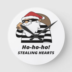 Horloge Ronde chirstmas voler le coeur