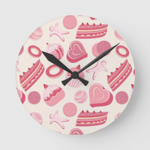 Horloge Ronde Chocolat et pâtisseries motif 2