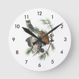 Horloge Ronde Chouette à cris de l'Est par Audubon