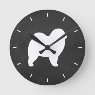 Horloge Ronde Chow Chow Silhouette