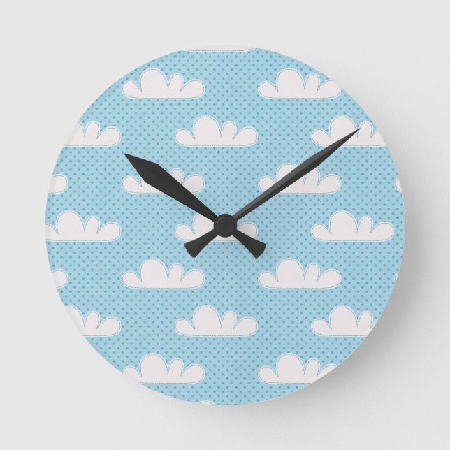 Horloge Ronde Ciel bleu Cloudy (Recto)