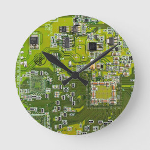 Horloge Ronde Circuit imprimé circuit imprimé circuit vert circu