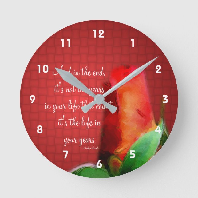Horloge Ronde Citation de l'attitude de Red Rose (Recto)