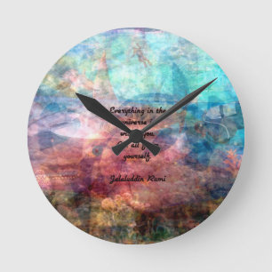 Horloge Ronde Citation De Rumi Sur L'Énergie Et L'Univers