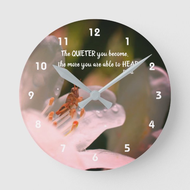 Horloge Ronde Citation Silence Inspiration Rumi (Recto)