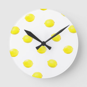 Horloge Ronde citron motif version 2