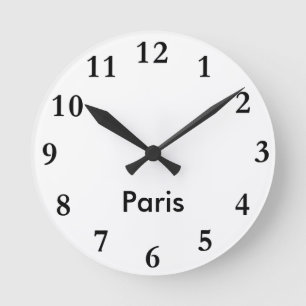 Horloge Ronde City Name Clock