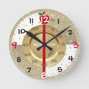 Horloge Ronde Classe personnalisée apprenant l'horloge