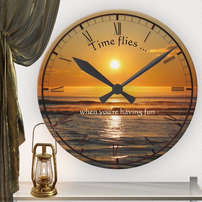 Horloge Ronde Classic Beach Sunset Wall Clock (Créateur téléchargé)