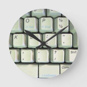 Horloge Ronde Clavier de machine à écrire