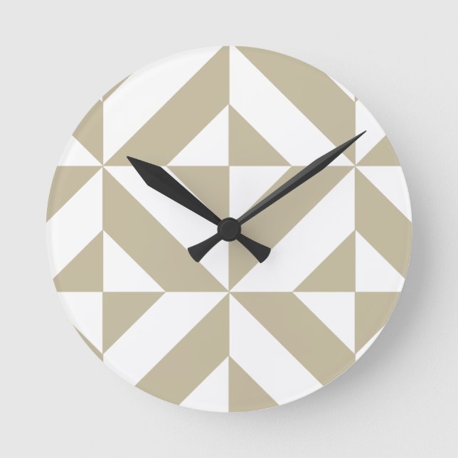 Horloge Ronde Clay Geometric Deco Cube Pattern (Recto)