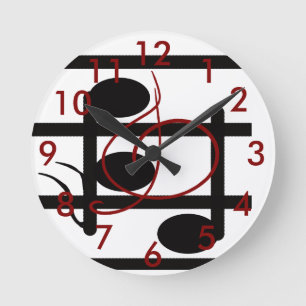 Horloge Ronde Clef triple de notes musicales de musiciens de