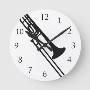 Horloge Ronde Clic de mur de trombone
