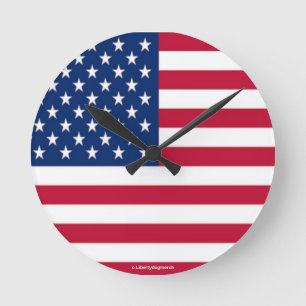 HORLOGE RONDE CLOCHES DE MUR DESIGNER - CADEAUX DE STYLE DRAPEAU