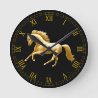 Clock de Galloping Golden Horse