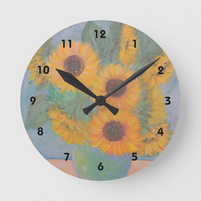 Horloge Ronde Clock de Sunflower (Recto)