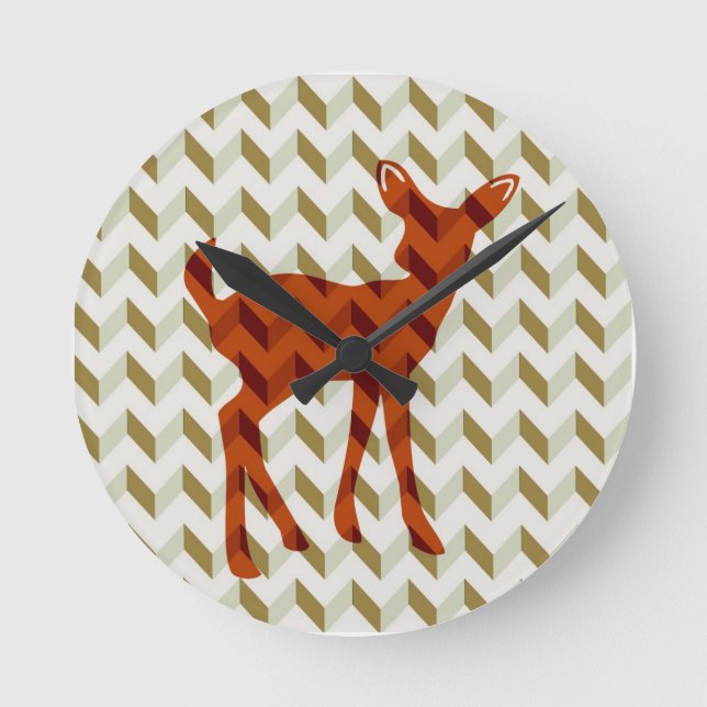 Horloge Ronde Clock de Woodland Fawn (Recto)