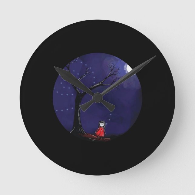 Horloge Ronde Clock Dreaming Girl (Recto)