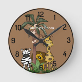 Horloge Ronde Clock du blog Custom Name Jungle Safari