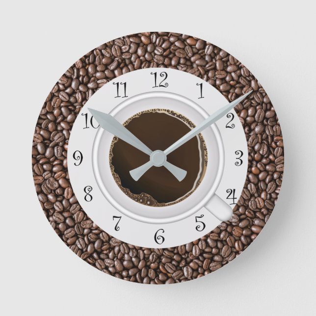 Horloge Ronde Clocks Cool Coffee Kitchen Wall Decor (Recto)