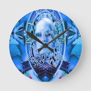 Horloge Ronde Clockwork bleu