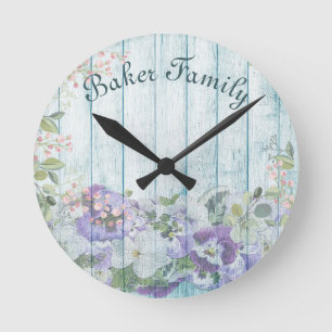 Horloge Ronde Clôture fleurie personnalisée