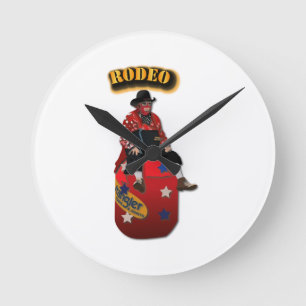Horloge Ronde Clowns de rodéo avec le texte