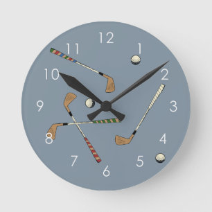 Horloge Ronde Club de golf moderne Ball Motif bleu