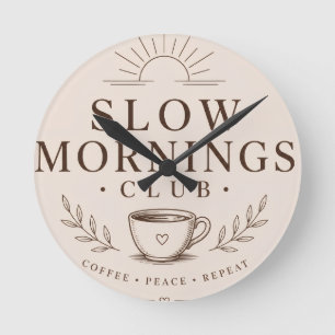 Horloge Ronde Club des matins tranquilles esthétique cosy design