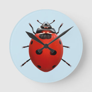 Horloge Ronde Coccinelle Chanceuse